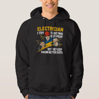 Funny Electrician Electrical Ingenjör Electricity Hoodie