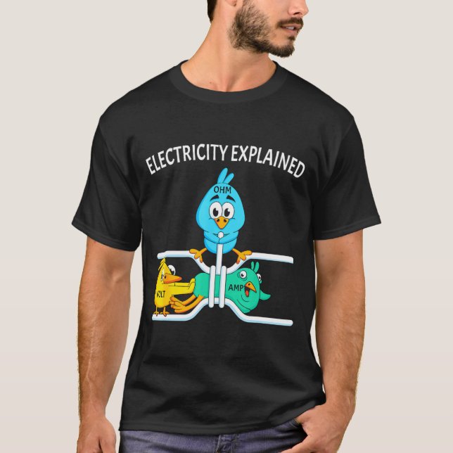 Funny Electrician For Men Women Electricity Engine T Shirt (Framsida)