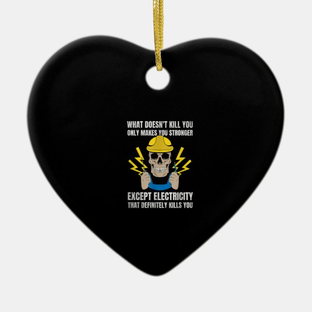 Funny Electrician Gift Electrical Ingenjör Julgransprydnad Keramik (Framsidan)
