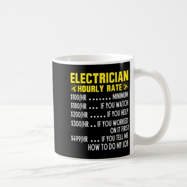 Funny Electrician Hourly Rate Pricing Chart  Kaffemugg (Höger)