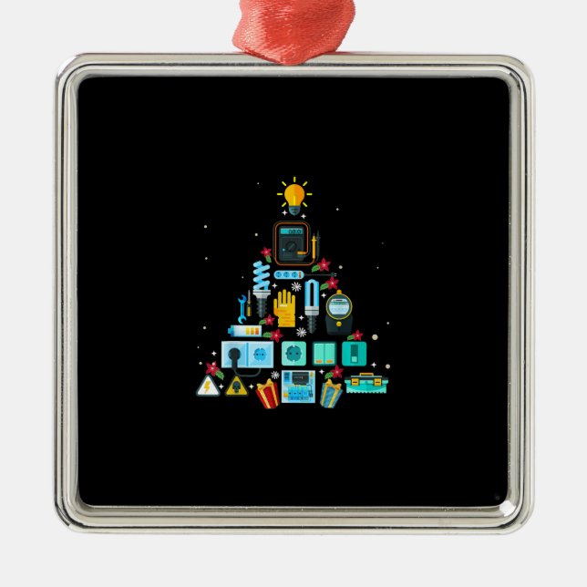 Funny Electrician Julgran Julgransprydnad Metall (Framsidan)