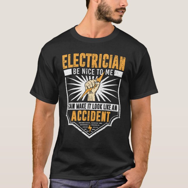 Funny Electrician Manar Electrical Ingenjör Humor  T Shirt (Framsida)