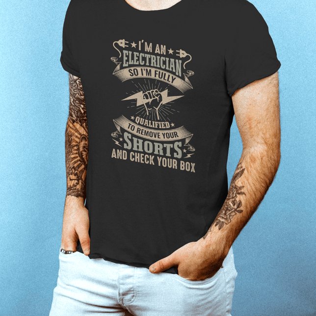 Funny Electrician Naughty Joke T Shirt (Skapare uppladdad)
