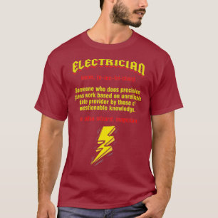 Funny Electrician Noun Definition Lineman T Shirt