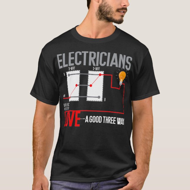 Funny Electrician Pun T Shirt (Framsida)