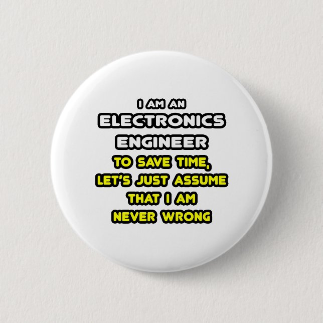 Funny Electronics Ingenjör T-Shirts and Gifts Knapp (Framsida)
