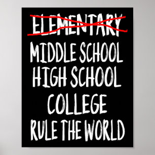 Funny Elementary School Studenten 6e Klass Gradu Poster