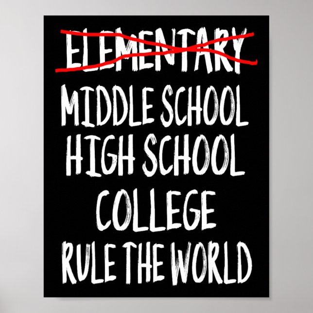 Funny Elementary School Studenten 6e Klass Gradu Poster (Framsidan)