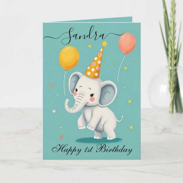 Funny Elephant Grattis på födelsedagen Card Kort (Framsida)