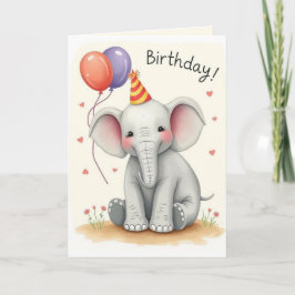 Funny Elephant Grattis på födelsedagen Card Kort