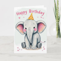 Funny Elephant Grattis på födelsedagen Card