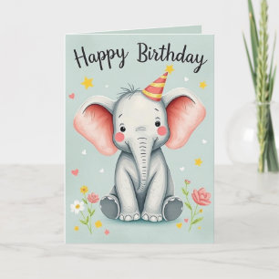 Funny Elephant Grattis på födelsedagen Card Kort