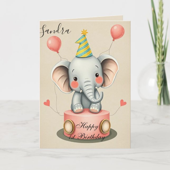 Funny Elephant Grattis på födelsedagen Card Kort (Framsida)