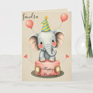 Funny Elephant Grattis på födelsedagen Card Kort