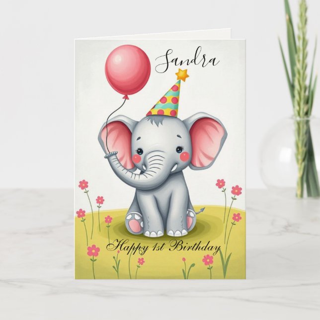 Funny Elephant Grattis på födelsedagen Card Kort (Framsida)
