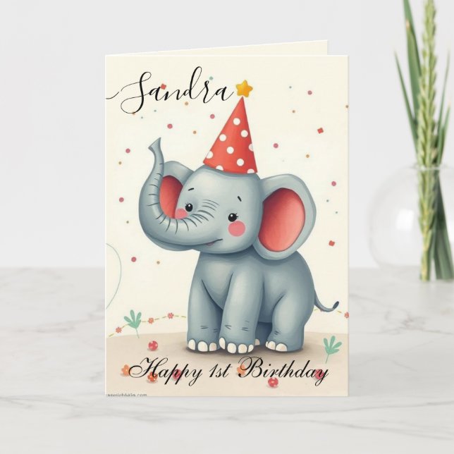 Funny Elephant Grattis på födelsedagen Card Kort (Framsida)