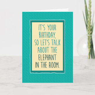Funny Elephant i rummet Birthday Kort