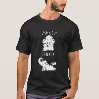 Funny Elephant Inhale Exhale Yoga Fitted V-Neck T Shirt