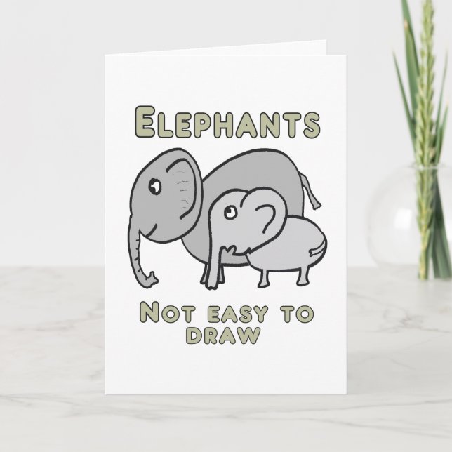 Funny Elephants Kort (Framsida)