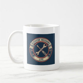Funny Elevator Technician Gift - Mechanic Life Log Kaffemugg