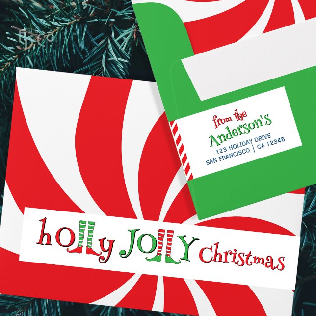 Funny Elf Ben Holly Jolly jul Etikettband (Skapare uppladdad)