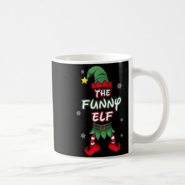Funny Elf Christmas Pajamas Pjs Matching Family Gr Kaffemugg (Höger)