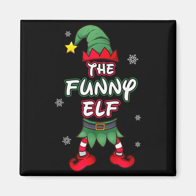 Funny Elf Christmas Pajamas Pjs Matching Family Gr Magnet (Framsidan)