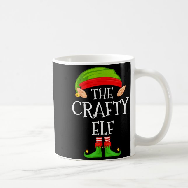 Funny Elf Family Christmas Crafty Elf Sweater Matc Kaffemugg (Höger)