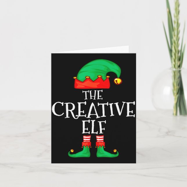 Funny Elf Family Christmas Creative Elf Sweater Me Kort (Framsida)