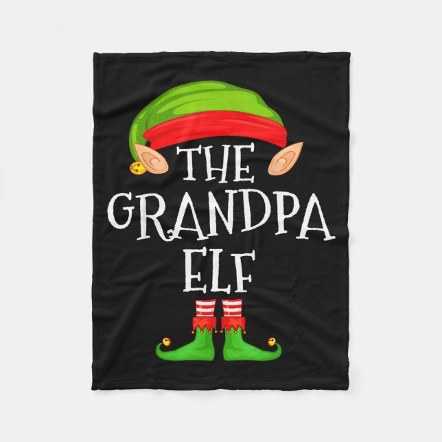 Funny Elf Family Christmas Grandpa Elf Sweater Mat Fleecefilt (Framsidan)