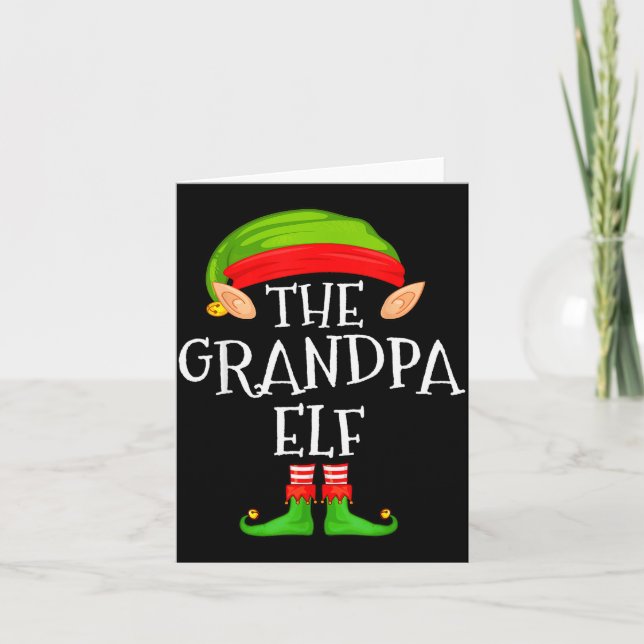 Funny Elf Family Christmas Grandpa Elf Sweater Mat Kort (Framsida)