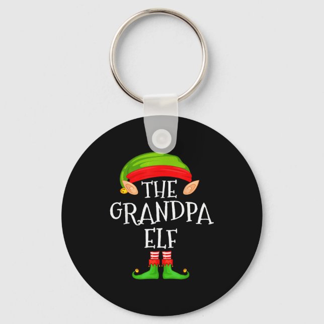 Funny Elf Family Christmas Grandpa Elf Sweater Mat Nyckelring (Framsida)
