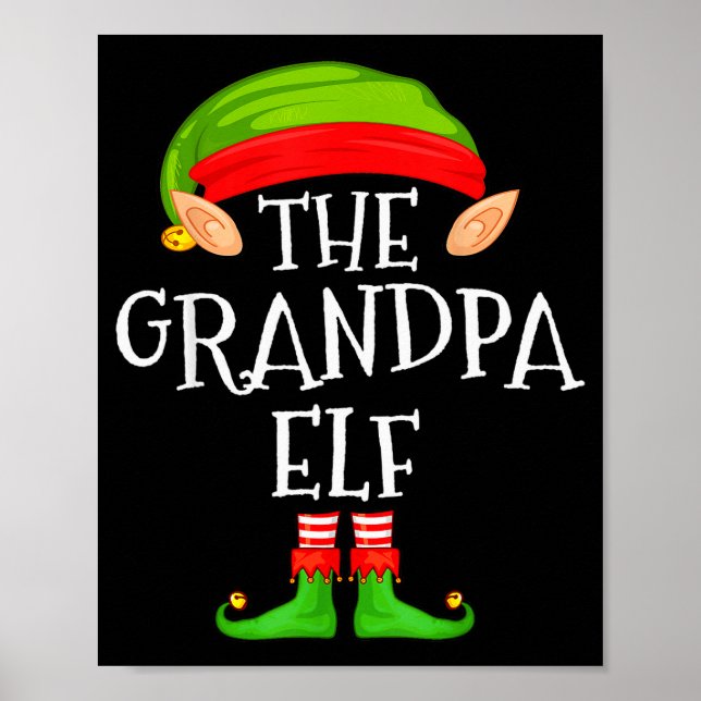Funny Elf Family Christmas Grandpa Elf Sweater Mat Poster (Framsidan)