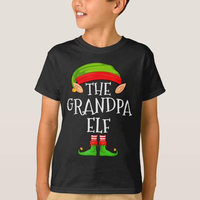 Funny Elf Family Christmas Grandpa Elf Sweater Mat T Shirt (Framsida)