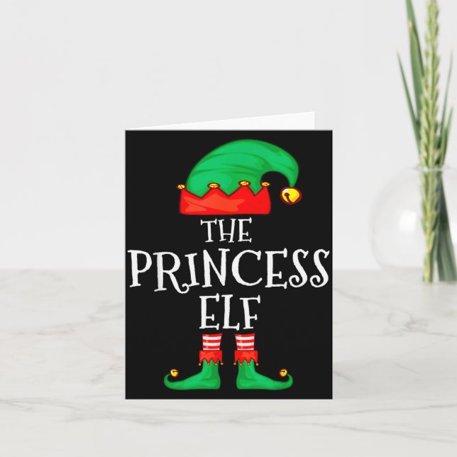 Funny Elf Family Christmas Princess Elf Sweater Me Kort (Framsida)