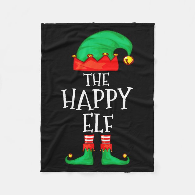 Funny Elf Family Christmas The Happy Elf Sweater M Fleecefilt (Framsidan)