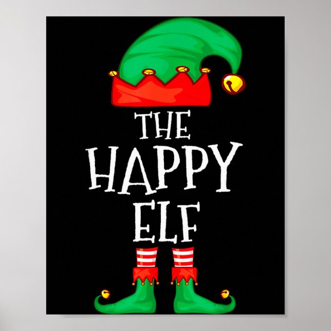 Funny Elf Family Christmas The Happy Elf Sweater M Poster (Framsidan)