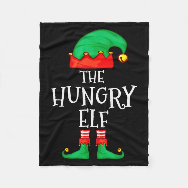 Funny Elf Family Christmas The Hungry Elf Sweater  Fleecefilt (Framsidan)