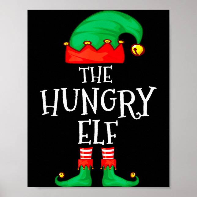 Funny Elf Family Christmas The Hungry Elf Sweater  Poster (Framsidan)
