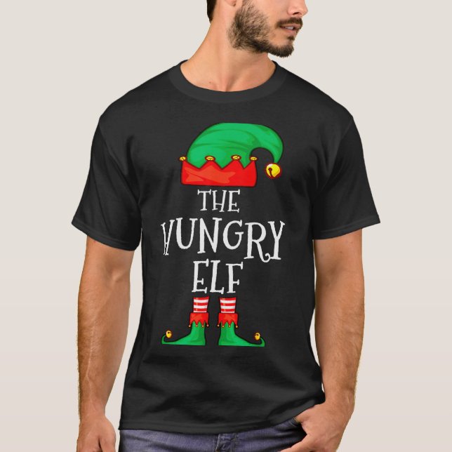 Funny Elf Family Christmas The Hungry Elf Sweater  T Shirt (Framsida)