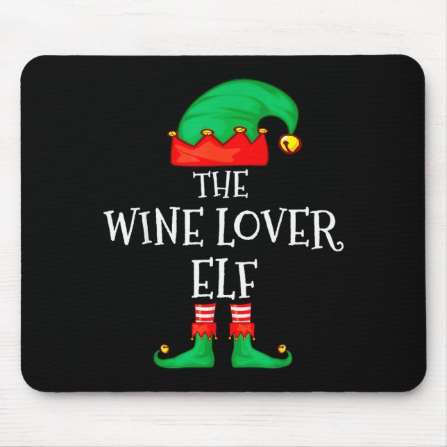 Funny Elf Family Christmas The Wine Lover Elf Men  Musmatta (Framsidan)