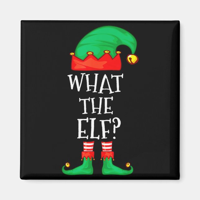 Funny Elf Family Christmas What The Elf Sweater Me Magnet (Framsidan)