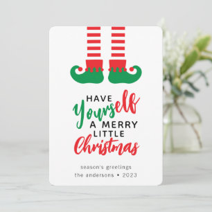 Funny Elf God jul Julkort