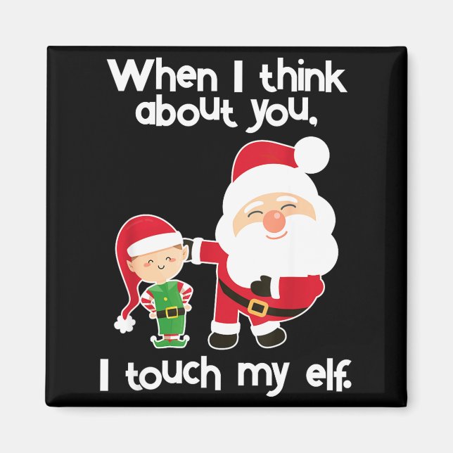 Funny Elf Inappropriate Adult Humor Christmas Gift Magnet (Framsidan)
