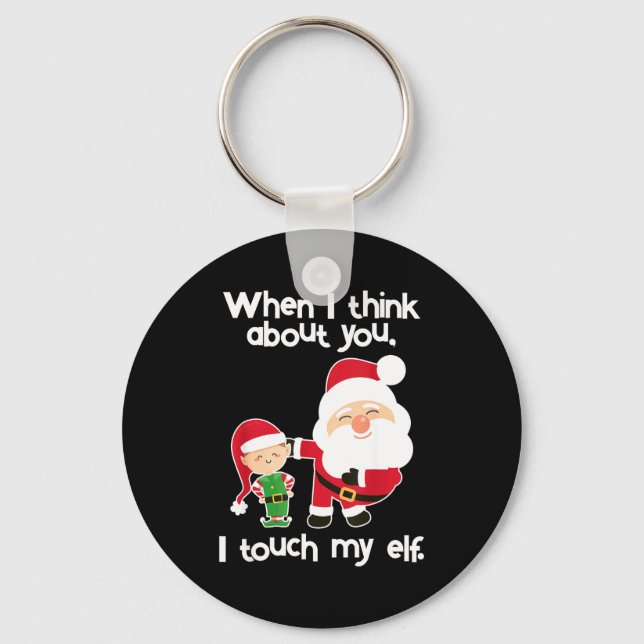Funny Elf Inappropriate Adult Humor Christmas Gift Nyckelring (Framsida)