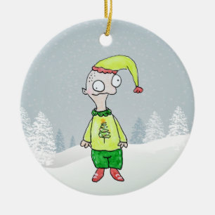 Funny Elf Julgransprydnad Keramik