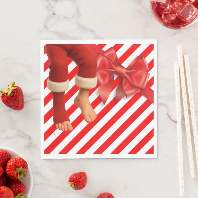 Funny Elf Legs Christmas | North Pole Mischief  Pappersservett (Insitu)