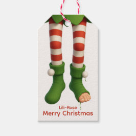 Funny Elf Legs | North Pole Mischief Wrapping Presentetikett