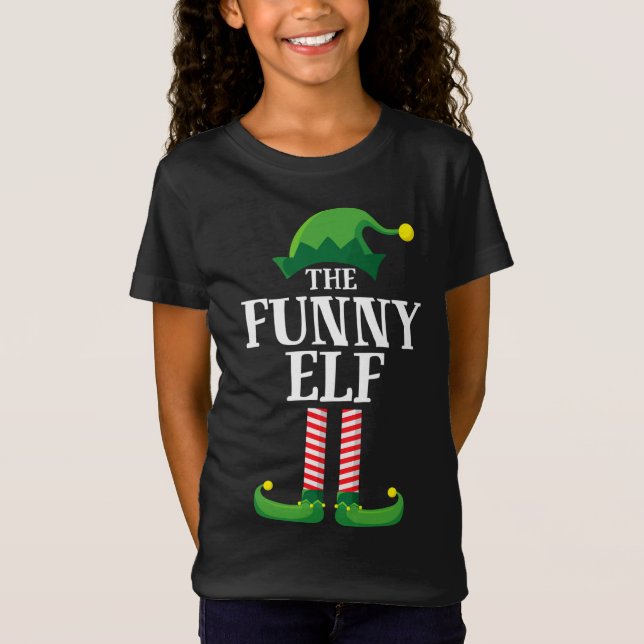 Funny Elf Matching Familjejul Party T Shirt (Framsida)
