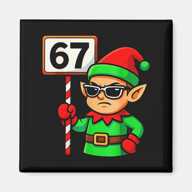 Funny Elf Six Seven 6 7 Meme Christmas Costume 67  Magnet (Framsidan)
